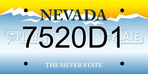 7520D1 Nevada License Plate