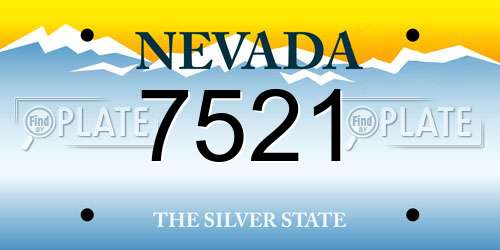 7521 Nevada License Plate