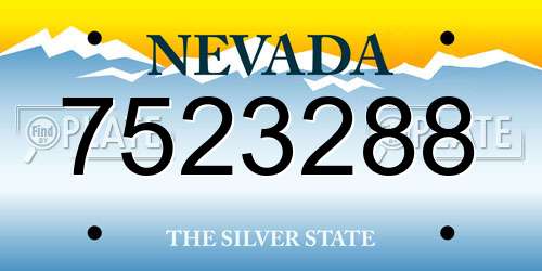 7523288 Nevada License Plate