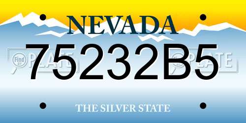 75232B5 Nevada License Plate