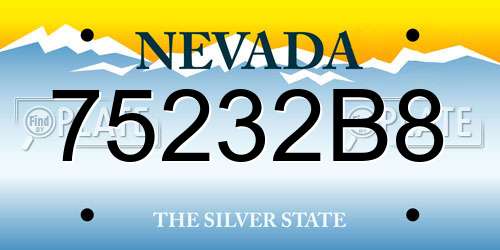 75232B8 Nevada License Plate