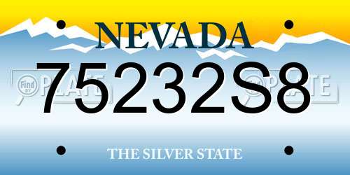 75232S8 Nevada License Plate