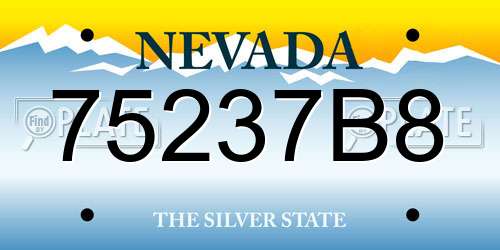75237B8 Nevada License Plate