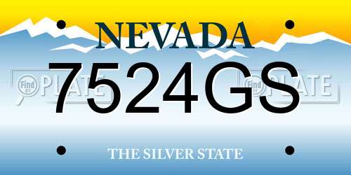 7524GS Nevada License Plate