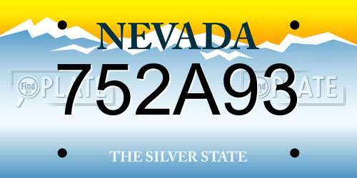 752A93 Nevada License Plate