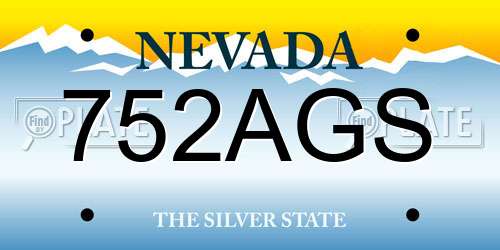 752AGS Nevada License Plate