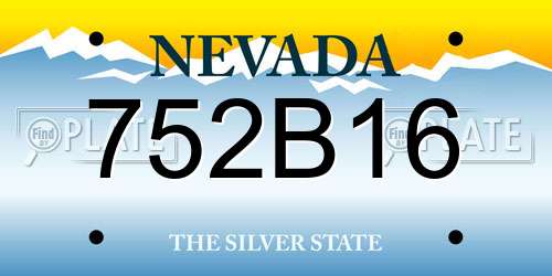 752B16 Nevada License Plate