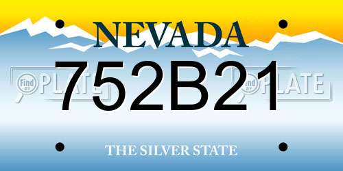 752B21 Nevada License Plate