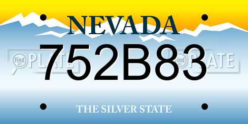 752B83 Nevada License Plate