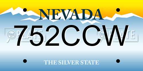 752CCW Nevada License Plate