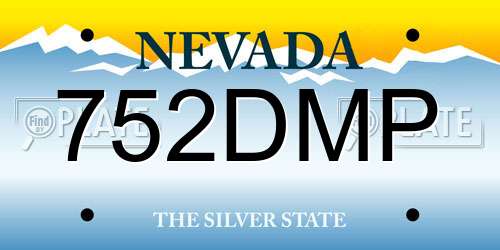 752DMP Nevada License Plate