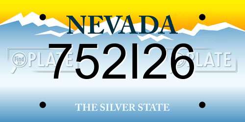 752I26 Nevada License Plate