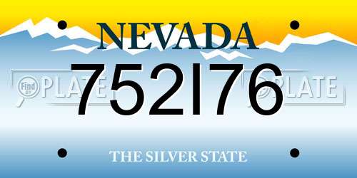 752I76 Nevada License Plate