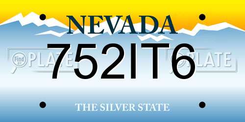 752IT6 Nevada License Plate