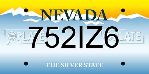 752IZ6 Nevada License Plate