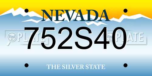 752S40 Nevada License Plate