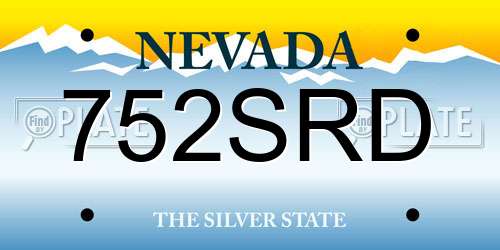 752SRD Nevada License Plate