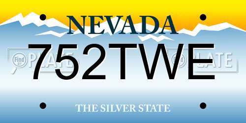 752TWE Nevada License Plate