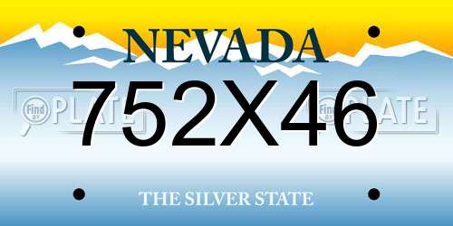 752X46 Nevada License Plate
