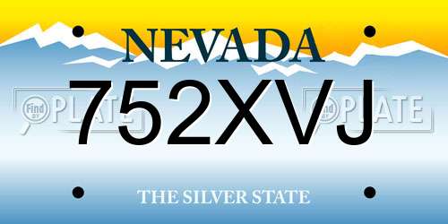 752XVJ Nevada License Plate
