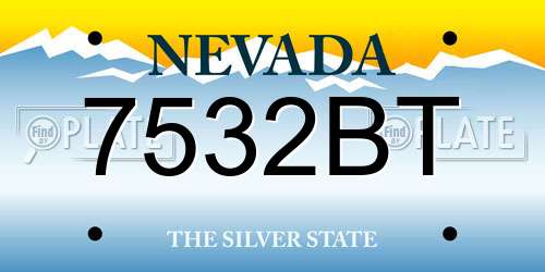 7532BT Nevada License Plate