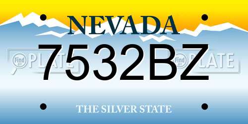 7532BZ Nevada License Plate
