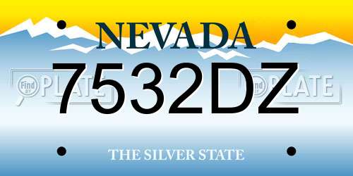 7532DZ Nevada License Plate