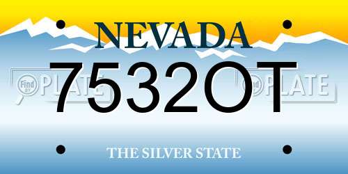 7532OT Nevada License Plate