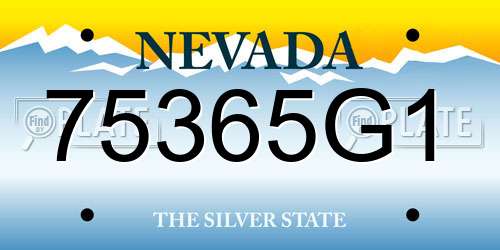 75365G1 Nevada License Plate