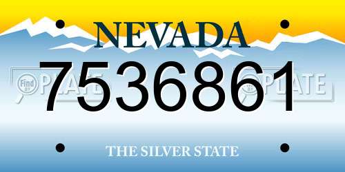 7536861 Nevada License Plate