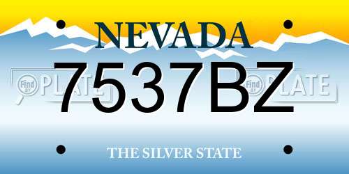 7537BZ Nevada License Plate