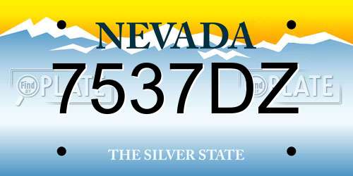 7537DZ Nevada License Plate