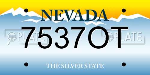 7537OT Nevada License Plate