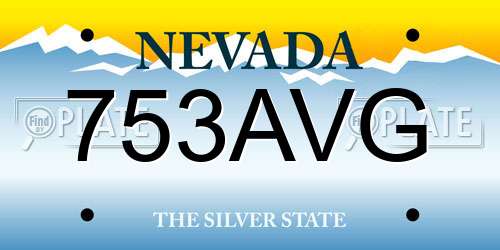 753AVG Nevada License Plate