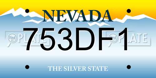 753DF1 Nevada License Plate