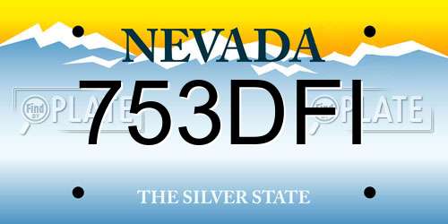 753DFI Nevada License Plate