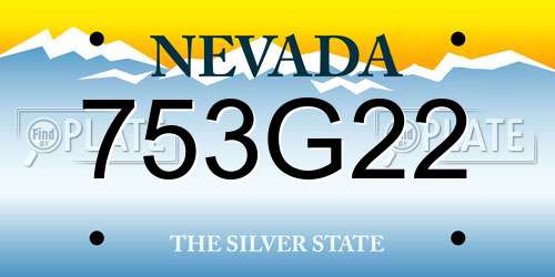 753G22 Nevada License Plate