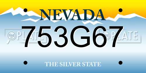 753G67 Nevada License Plate