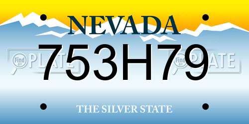 753H79 Nevada License Plate