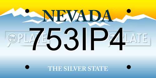 753IP4 Nevada License Plate
