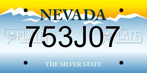 753J07 Nevada License Plate
