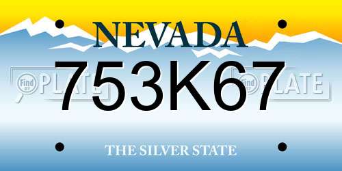 753K67 Nevada License Plate