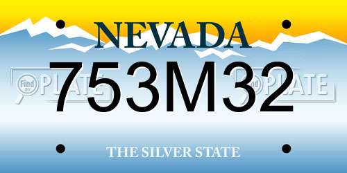 753M32 Nevada License Plate