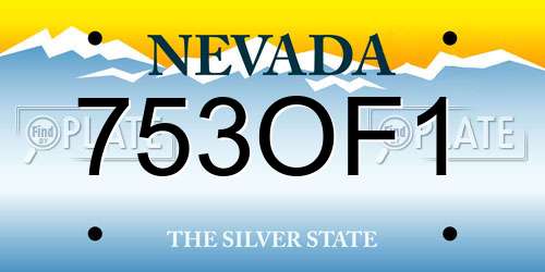 753OF1 Nevada License Plate