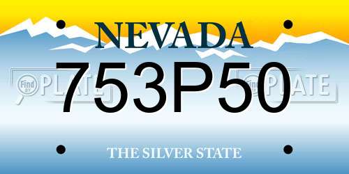 753P50 Nevada License Plate