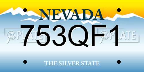 753QF1 Nevada License Plate
