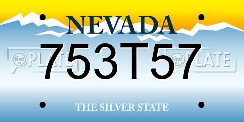 753T57 Nevada License Plate