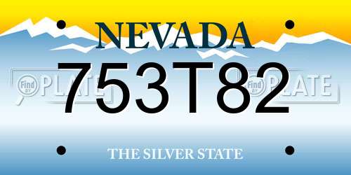 753T82 Nevada License Plate