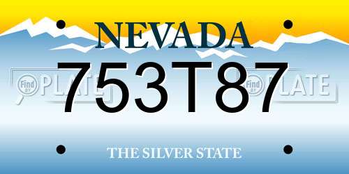 753T87 Nevada License Plate