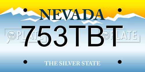 753TBT Nevada License Plate